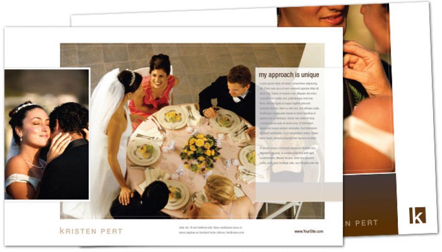 Wedding Event Photographer Half Fold Brochure Design Layout